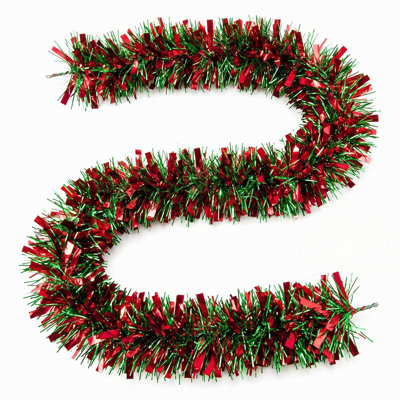 32.8 ft Christmas Tinsel Garland for Mantle Tree Decor Shiny Metallic Tinsel Garland Decorations for Parade Floats, Christmas Tree, New Year, Staircase, Railing, Indoor & Outdoor