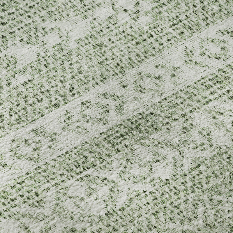 Premium Machine Washable Prisco Aloe Rug, Runner 2'3" x 7'6"