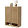 Fluted Door Shoe Cabinet, Wooden Storage Organizer with Adjustable Shelves