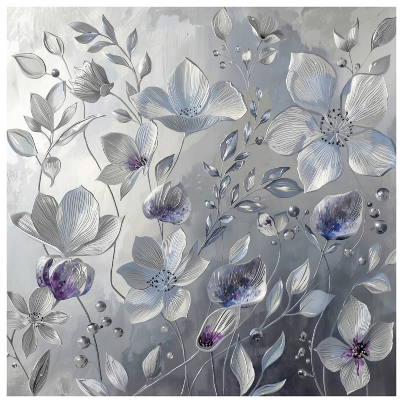Rideaux de fenêtre gris et blanc à motif floral, voilages et rideaux occultant - 1 panneau, 50 po x 92 po - 1 panneau