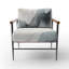 Fauteuil d'appoint rembourré abstrait bleu II-112889546