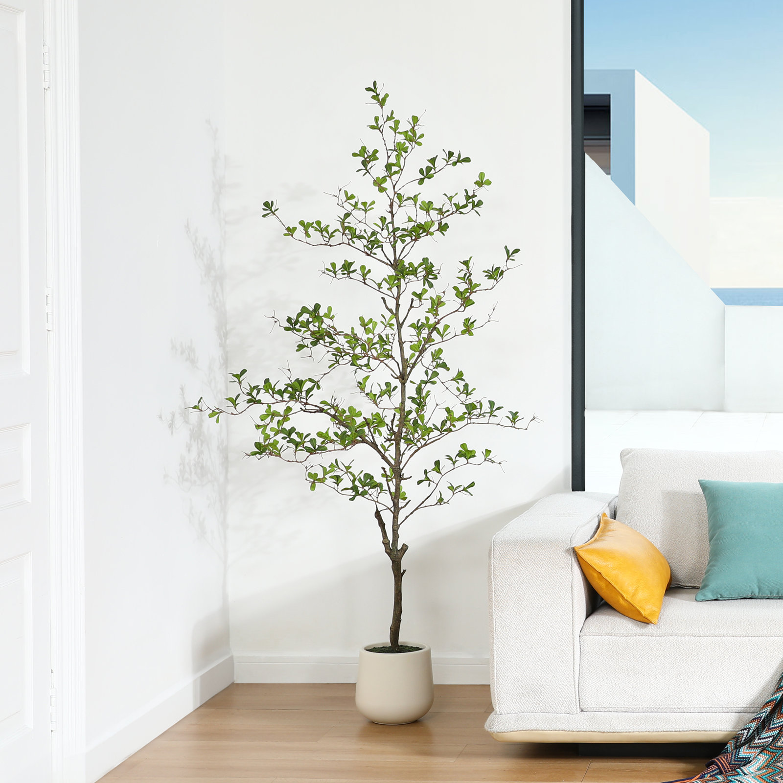 George Olive Tree in Pot, 72" H x 24" W x 24" D
