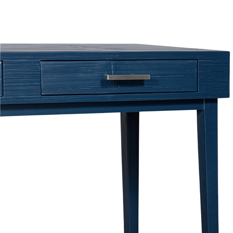 Bureau en bois massif Andros, Bleu marine