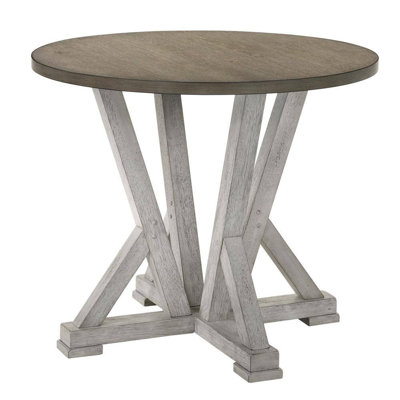 Table de salle à manger à hauteur de comptoir de style rustique blanc antique