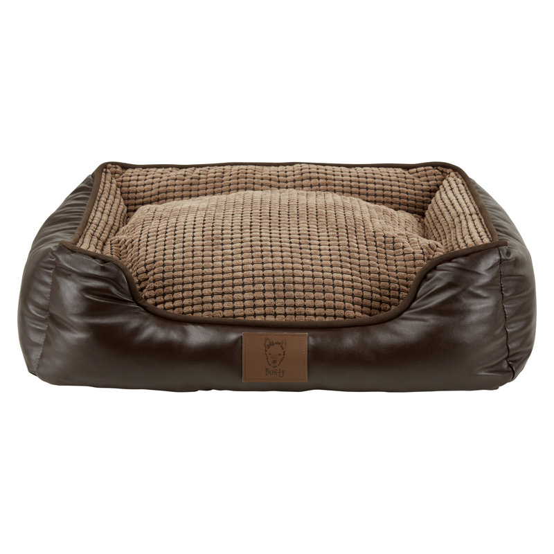 Bessie Faux Leather Pet Bed, Medium (70cm W x 55cm D x 20cm H)