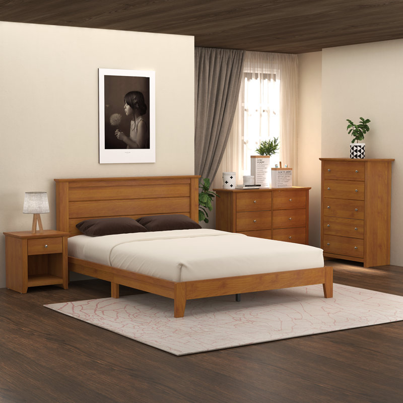 Ensemble de chambre à coucher 4 pièces Tevrat, Grand, Chêne noueux