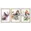 Grandes impressions murales encadrées sur toile papillon et fleurs pour chambre à coucher