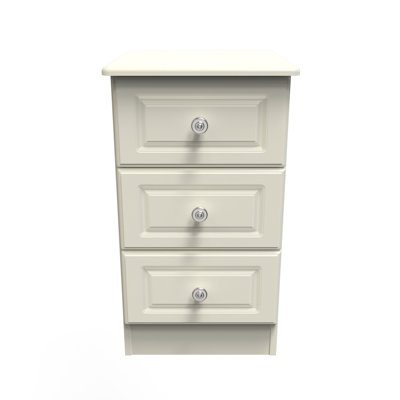 Fully Assembled Argyle 3 Drawer Bedside Table