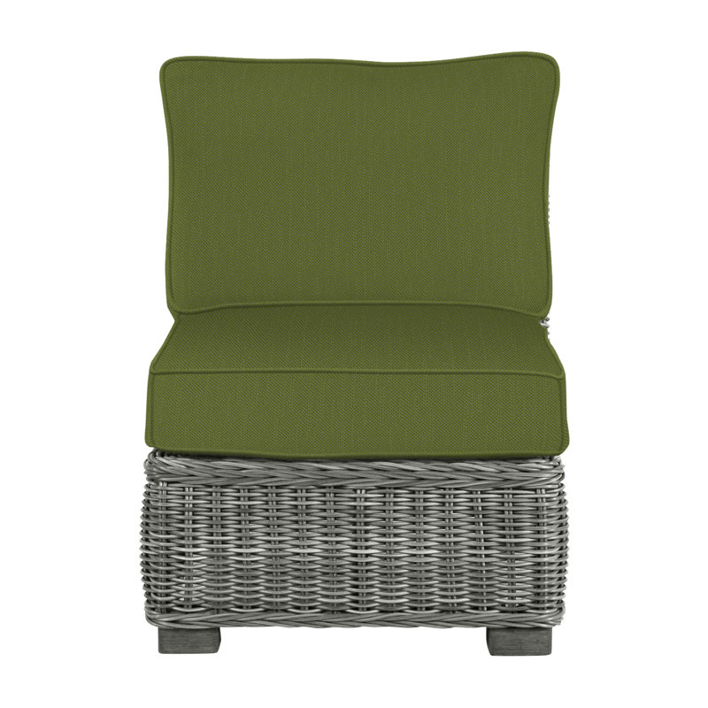 Fauteuil de chambre modulaire d'extérieur en résine tressée rustique N-Dura, Gris ardoise, Welt, Forêt de lin