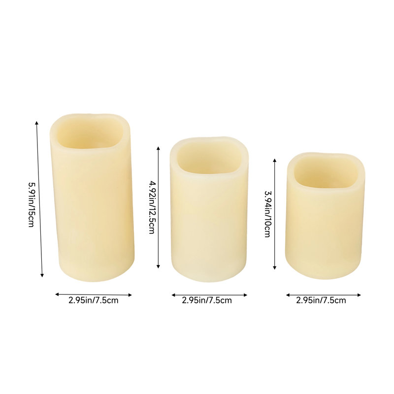 3Pcs LED Flameless Candles with Remote Control