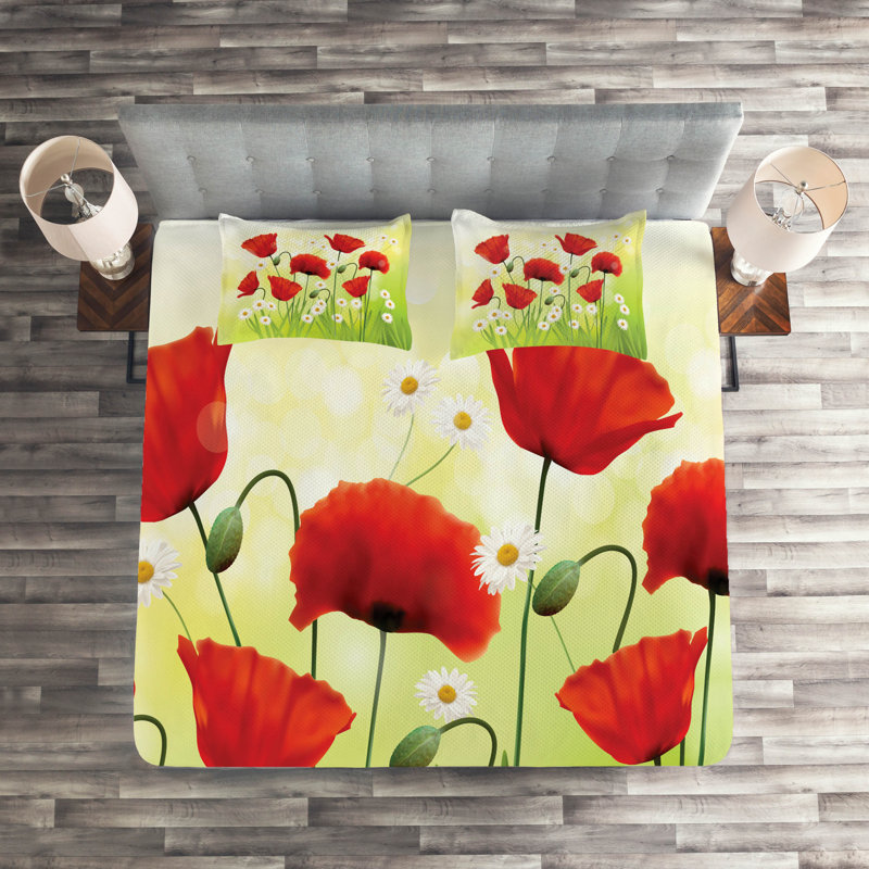 Poppy Farmhouse / Country Polyester Coverlet