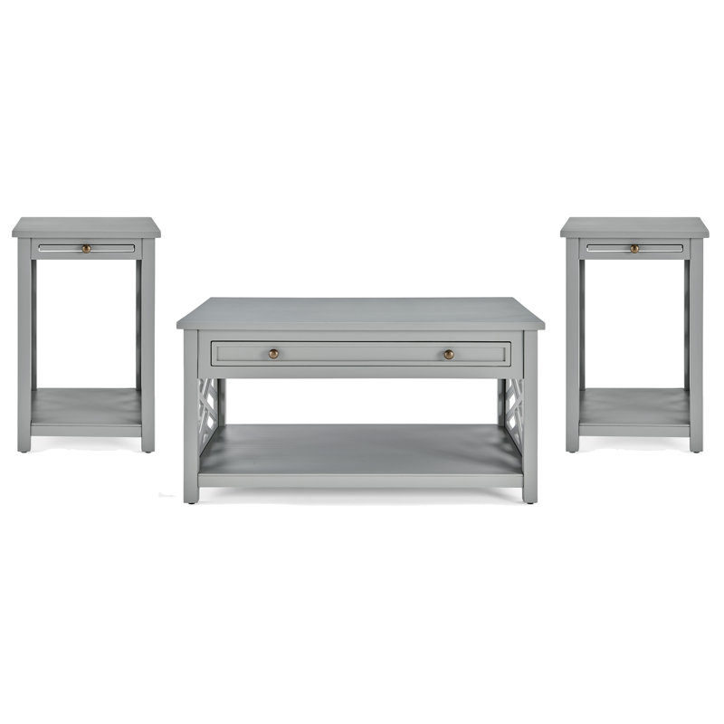 3 - Piece Living Room Table Set, Grey