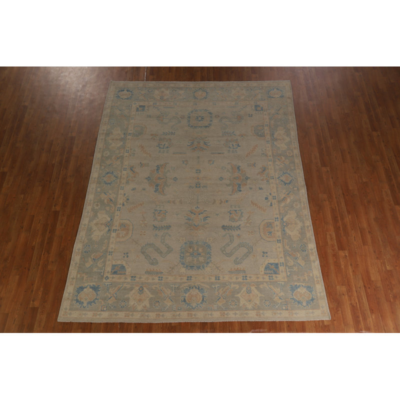 Vegetable Dye Wool Oushak Turkish Area Rug 8x10