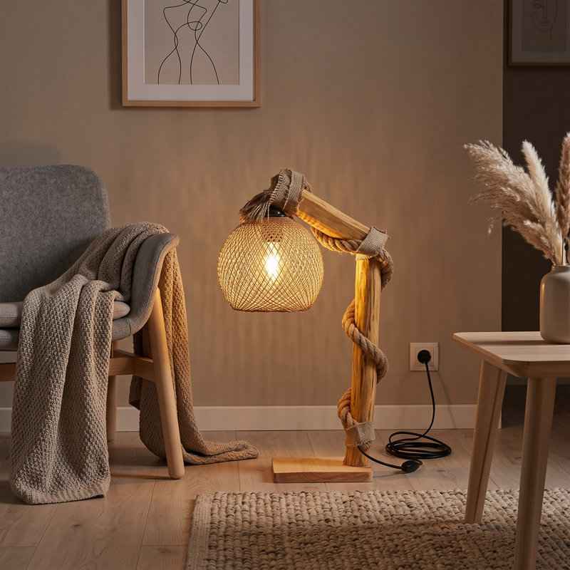 Lampe sur pied bohème tissée naturelle Starlight