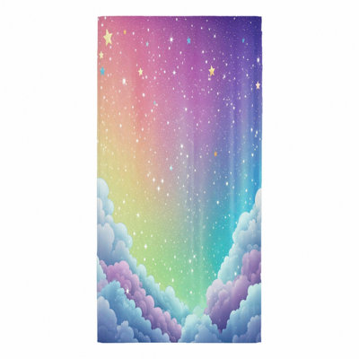 Serviette de plage 1Pcs Dreamy Rainbow Starry Sky Clouds