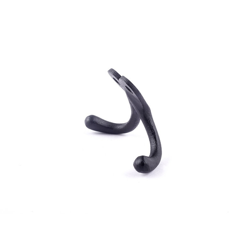 Black Wrought Iron Double Wall Hook Set of 3