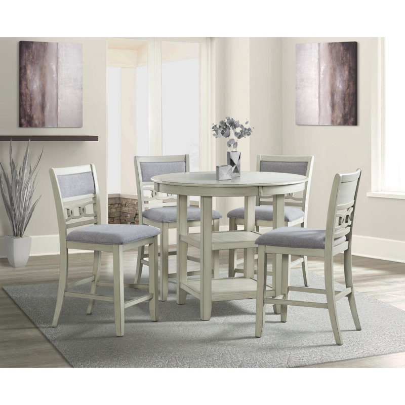 Ensemble repas pour 4 personnes Relyea, Bisque, H 36 po x L 42 po x l 42 po, Noyers