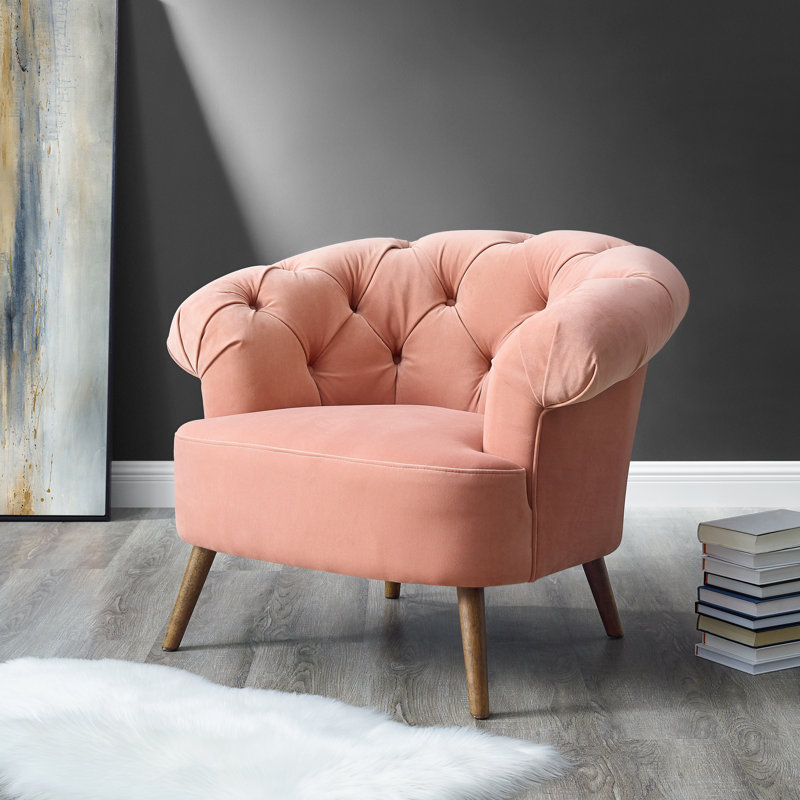 Upholstered Armchair, Blush Pink