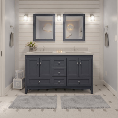 Ensemble de meuble-lavabo double de 60 po Edber