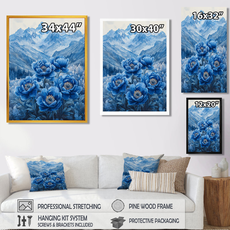 Beare - Floral Wall Art Living Room, Noir, noir, noir, noir, H 20 po x l 12 po, Reproduction encadrée sans passe-partout