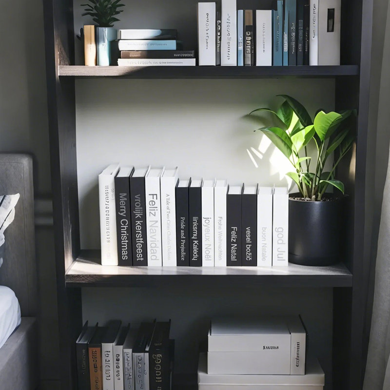 Black and White Decorative Books, 12 Piece Fake Book Set