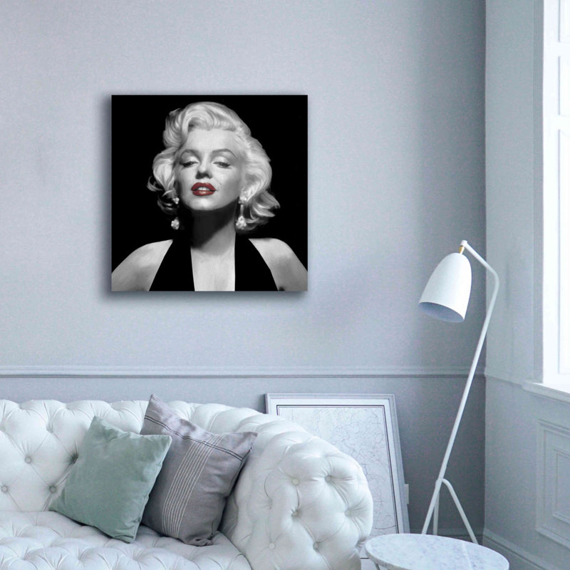 'Halter Top Marilyn Red Lips' by Chris Consani, Giclee Canvas Wall Art, 37" H x 37" W x 1.5" D
