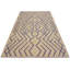 Tapis beige en laine fait à la main de conception unique 6 pi 8 po x 9 pi 6 po Kilim Ricciardi