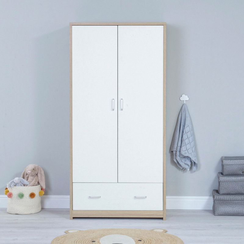 Luno Veni 2 Door Wardrobe, White/Oak