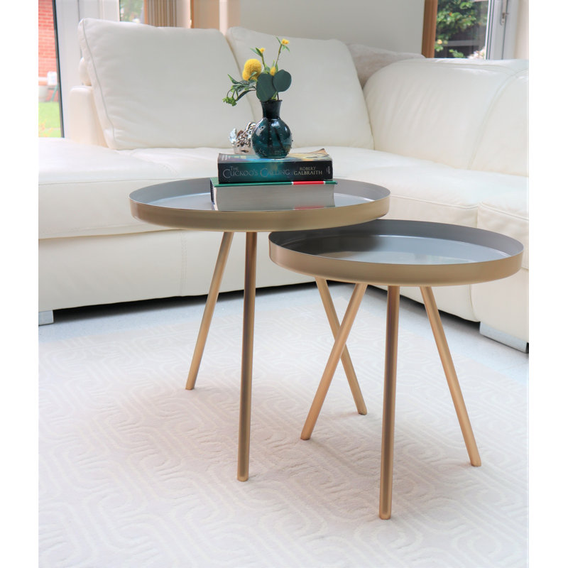 Chaney Tray Top Nesting Tables, Grey