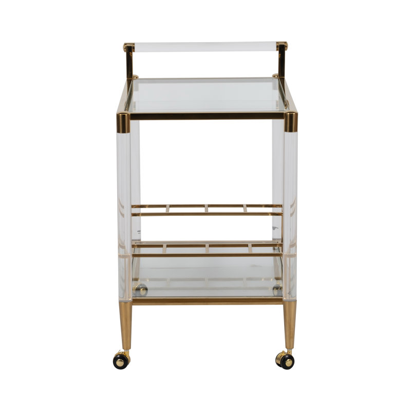 Everly Quinn 32" Lushley Acrylic Drink Cart