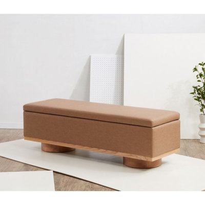 Chrysteen Boucle Upholstered Bench with Flip Top