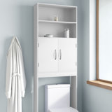 Keedyn 77" H Freestanding Over-the-Toilet Storage Rack and Cabinet