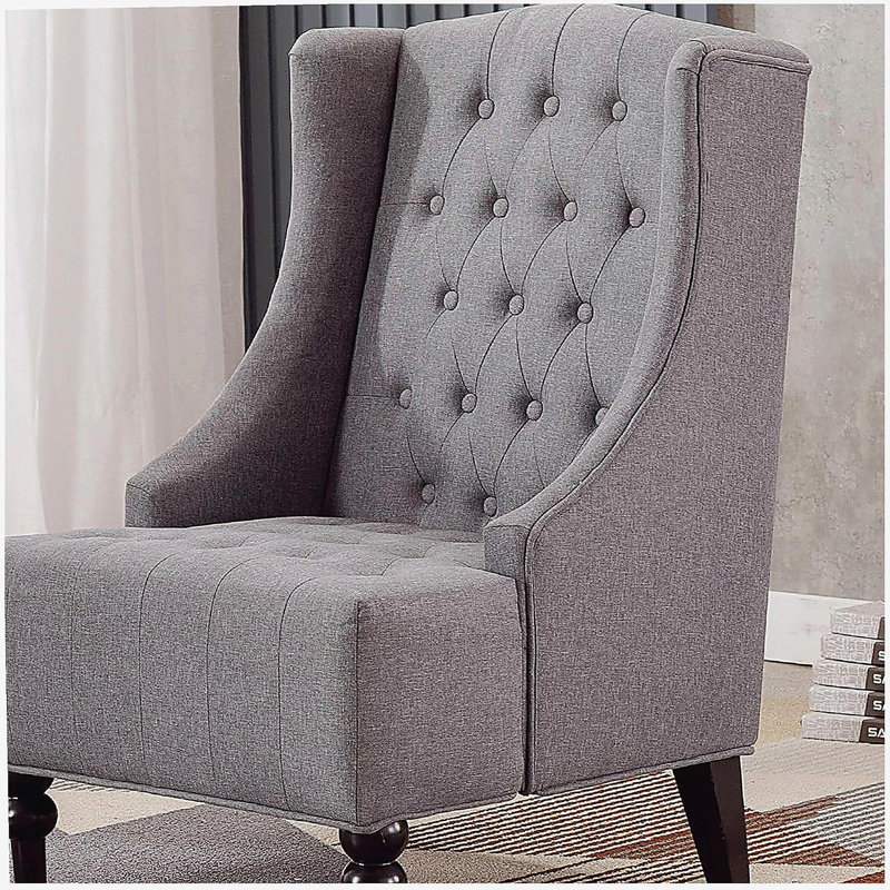 Fauteuil d'appoint à oreilles capitonné 1 pièce Modern Living