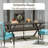 Outdoor Metal Patio Dining Set Stackable Soft Cushioned Ergonomics Dining Armchairs & Rectangular Table-33960564