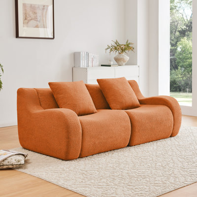 82.7''Modern Teddy Modular Curved Compressed Soft