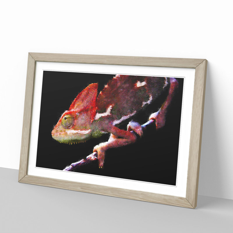 Chameleon Lizard Vol.2 - Framed Print, Oak Framed, 48cm H x 65cm W x 2cm D