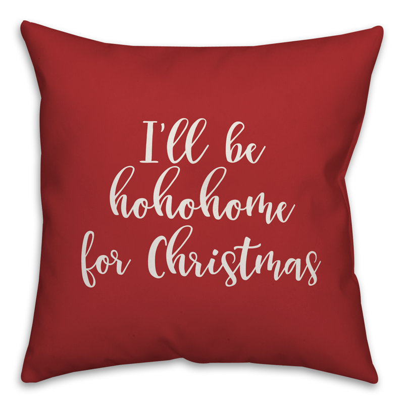  Coussin Ill Be Hohohome for Christmas, Rouge, Coussin décoratif