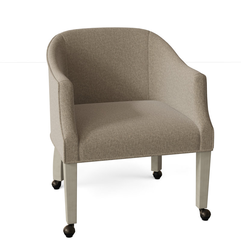 Fauteuil demi-tonneau Aiden, 3155 Lin 100% polyester, Tabac