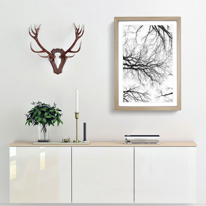 Tree Branches in Central Park New York - Picture Frame Painting Print, 45cm H x 33cm W x 2cm D, Oak Framed