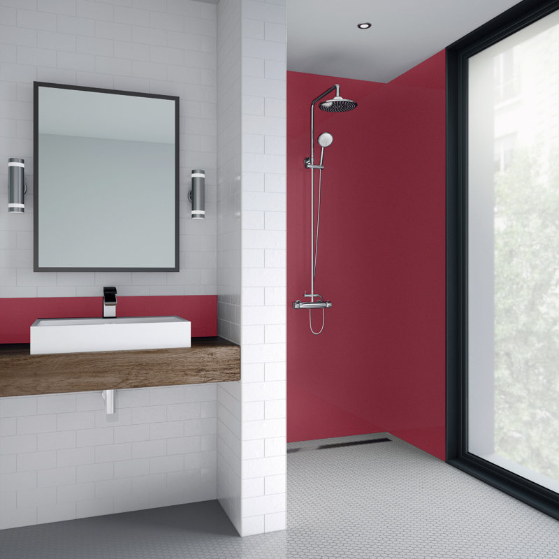23.6" x 96" Tin Backsplash in Red