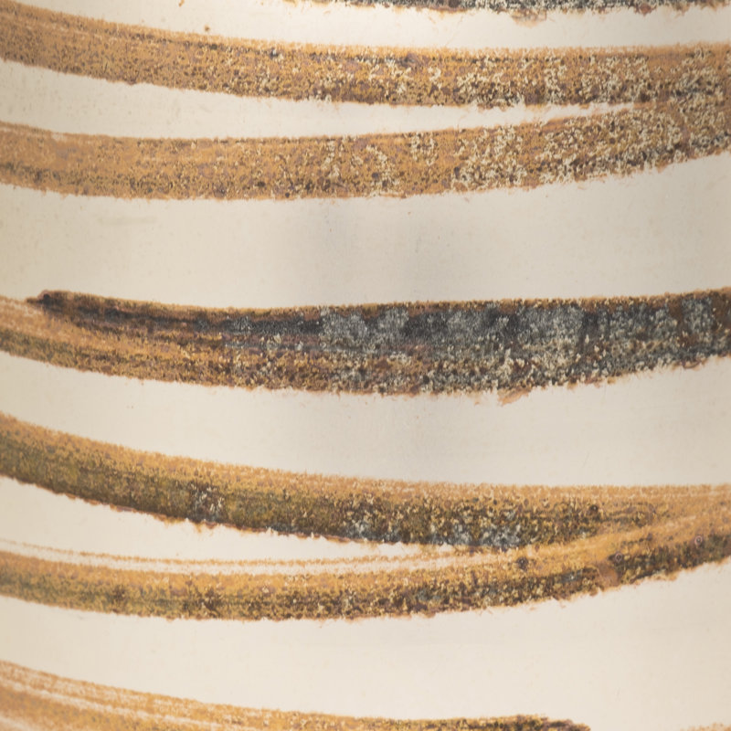 Glass Vase Glass with Hand-applied Textured Swirl Detailing., 10" H x 8" W x 8" D