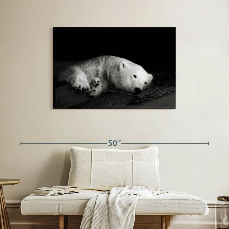 Sleepy Polar Bear, 26" H x 39" W