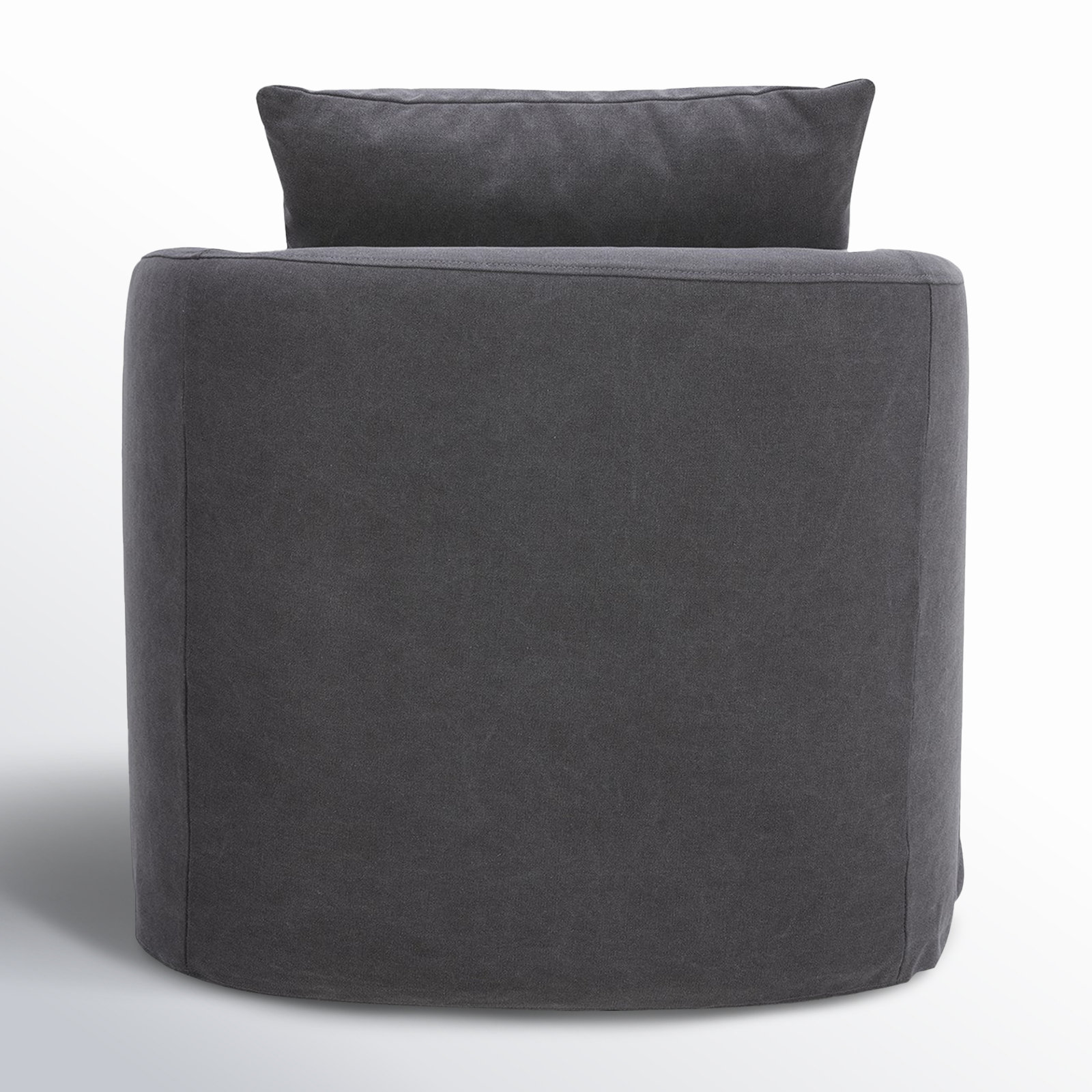 Menta Linen Swivel Barrel Chair, Capricorn Charcoal Canvas