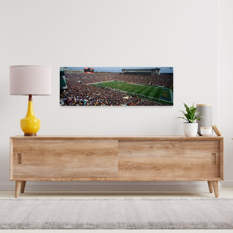 High Angle View Of A Football Stadium Soldier Field Chicago Illinois USA by Brad LaPayne - Wrapped Canvas Panoramic Print