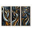Tourbillon abstrait dans des tons d'or et de noir I - Collection d'art mural moderne-951942458-951942453-951942448