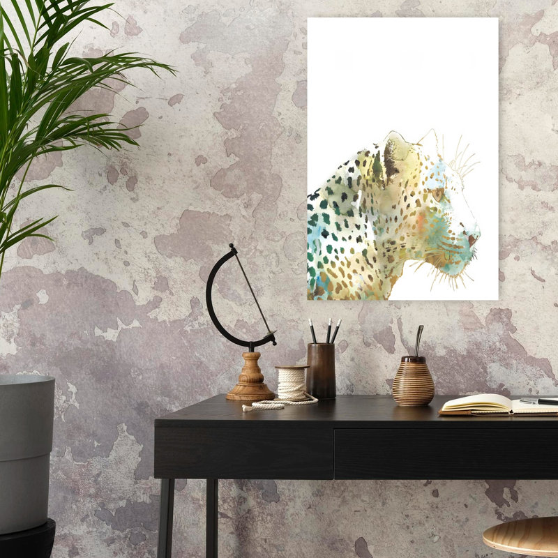 Art africain, léopard africain abstrait contemporain, chat, nature, art mural, H 24 po x l 16 po