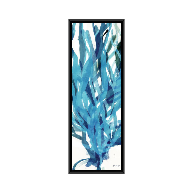 Soft Seagrass In Blue II by Stellar Design Studio - Panoramic Painting on Canvas, 30.48 cm H x 91.44 cm W