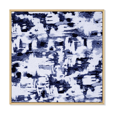 Impression abstraite en bleu classique sur fond blanc II - art mural imprimé sur toile géométrique