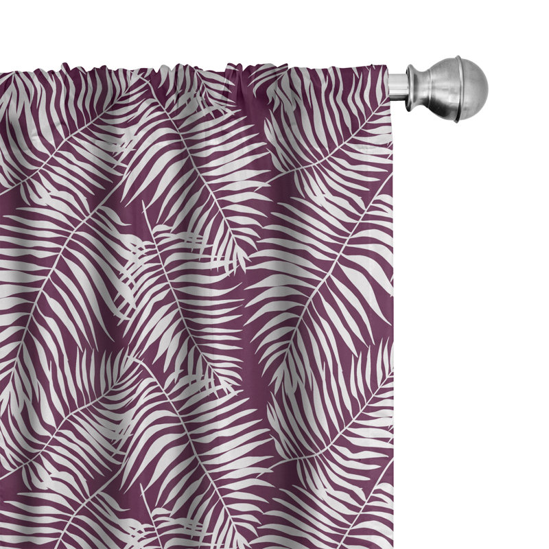 Semi Sheer Curtain Pair, Plum/White, 56" W x 95" L