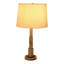 Lampe de table moderne en marbre pour l'éclairage du salon - Petite lampe d'appoint avec pied en colonne pour la chambre à coucher - 71 cm, ivoire et beige